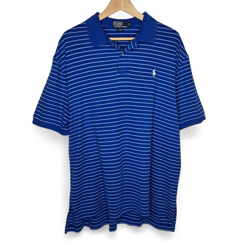 Polo Ralph Lauren Classic Pinstripe Polo Shirt Men's Stretch Feel Preppy Soft XL